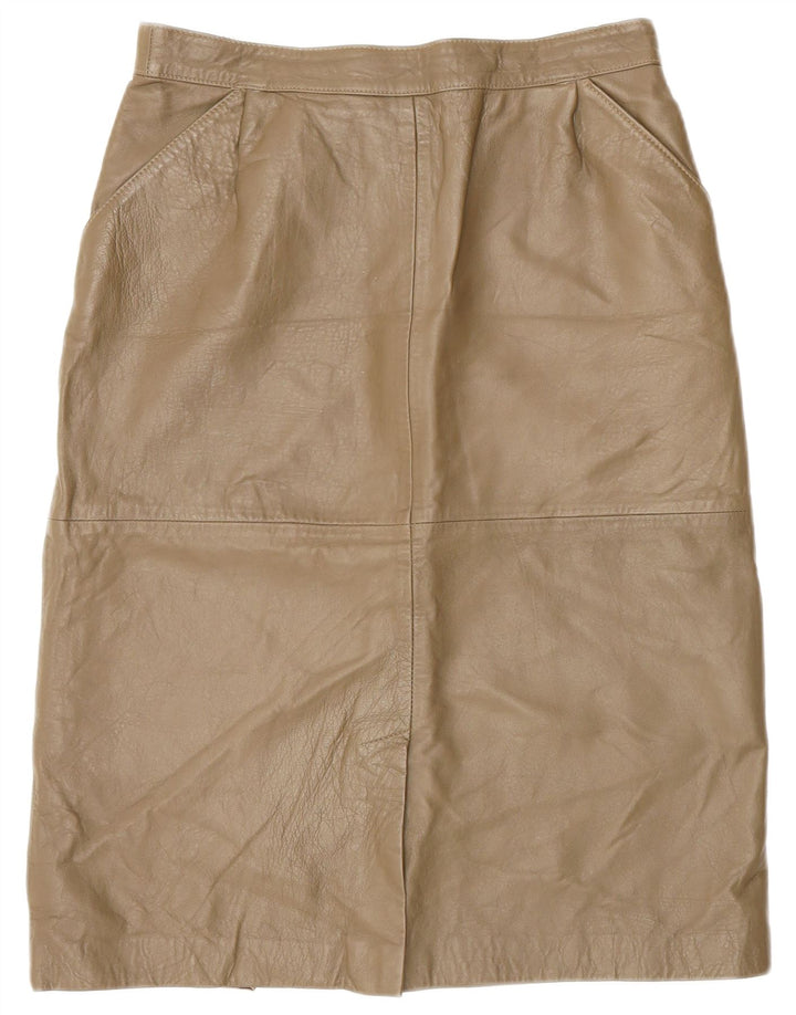 Vintage lædernederdel til kvinder IT 44 Medium W28 Khaki