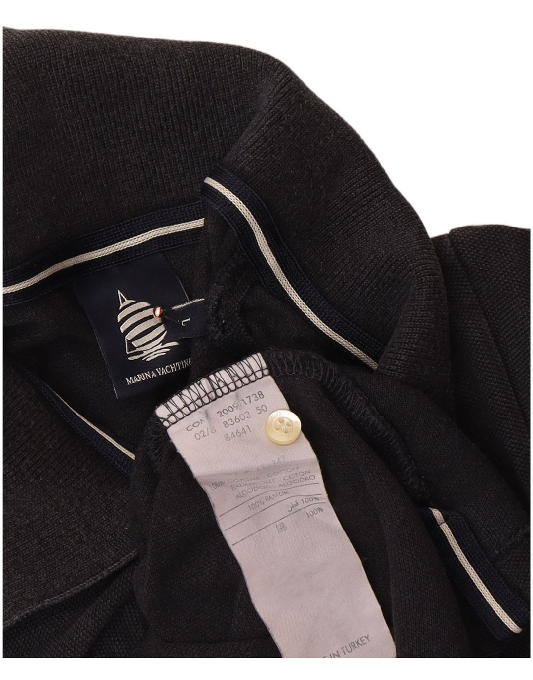 MARINA YACHTING Dame Polo Shirt UK 14 Stor Sort Bomuld