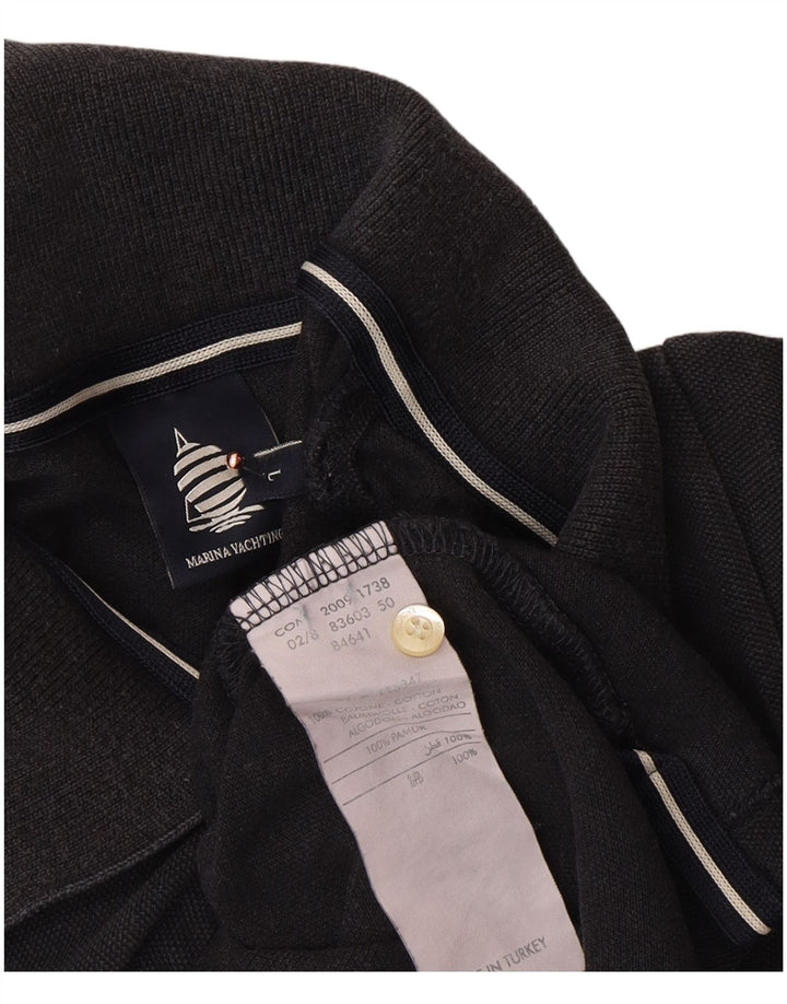 MARINA YACHTING Dame Polo Shirt UK 14 Stor Sort Bomuld