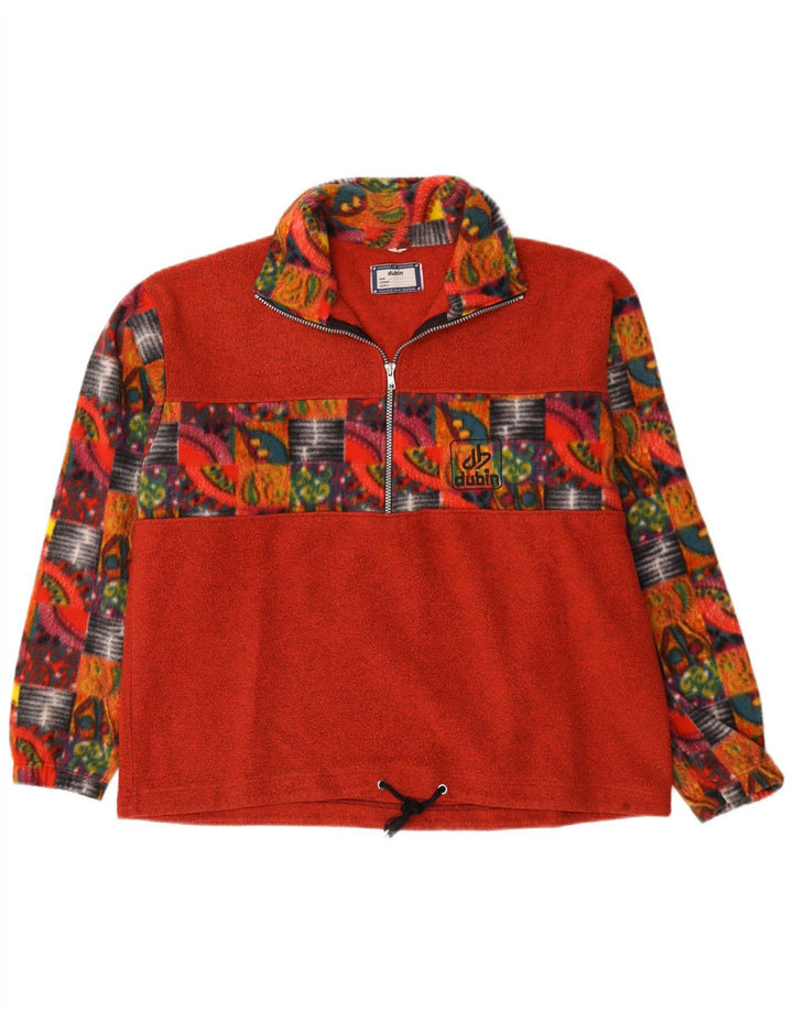 Dubin Herre lynlås hals fleece jumper stor rød geometrisk