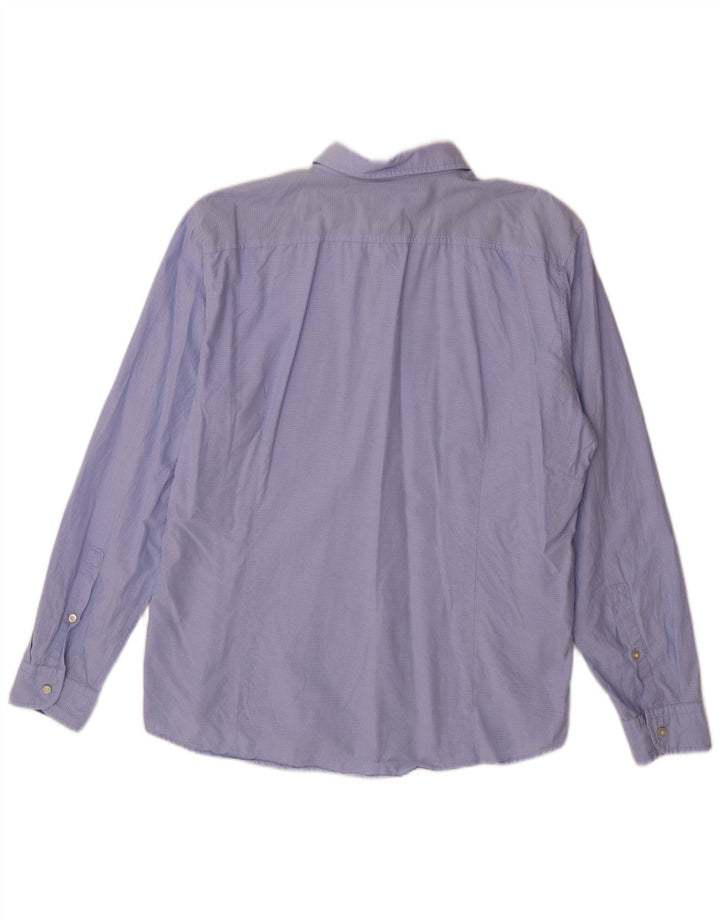 Hugo Boss herreskjorte 2XL blå plettet bomuld