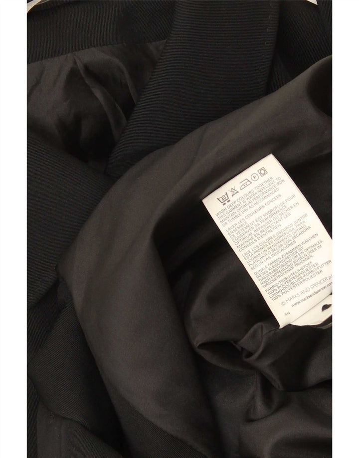 Marks & Spencer Dame Standard Fit Overfrakke UK 16 Large Black Polyester