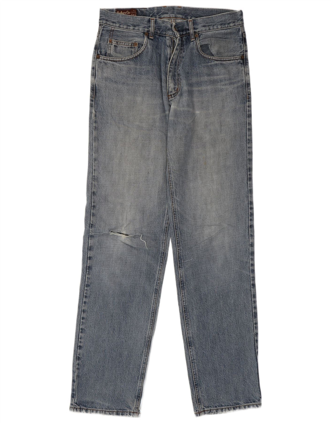 Marlboro Classics Herre Distressed Straight Jeans W32 L34 Blå Bomuld