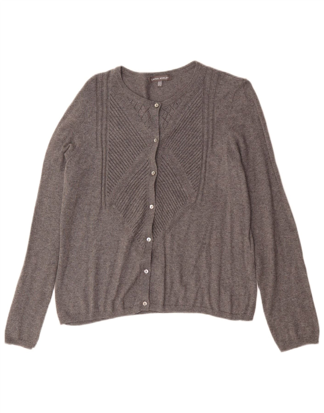Laura Ashley Dame Cardigan Sweater UK 14 Medium Grey Bomuld