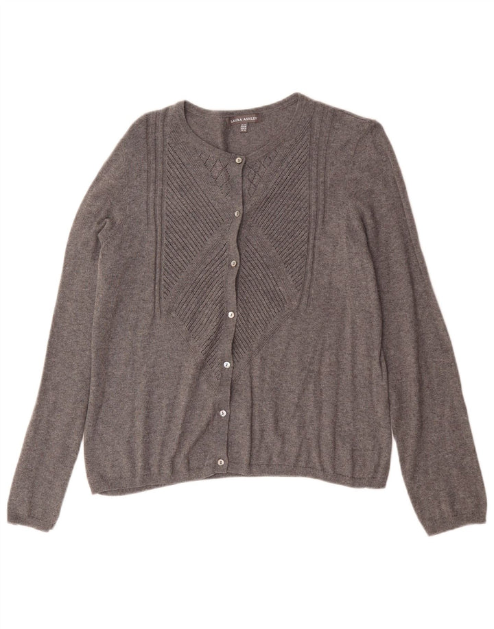Laura Ashley Dame Cardigan Sweater UK 14 Medium Grey Bomuld
