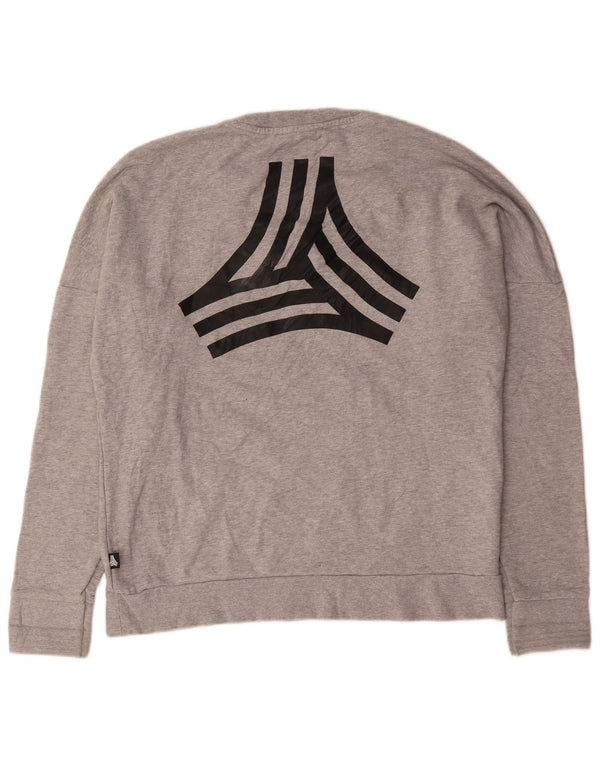 Adidas grafisk sweatshirt til mænd, stor grå flækket bomuld