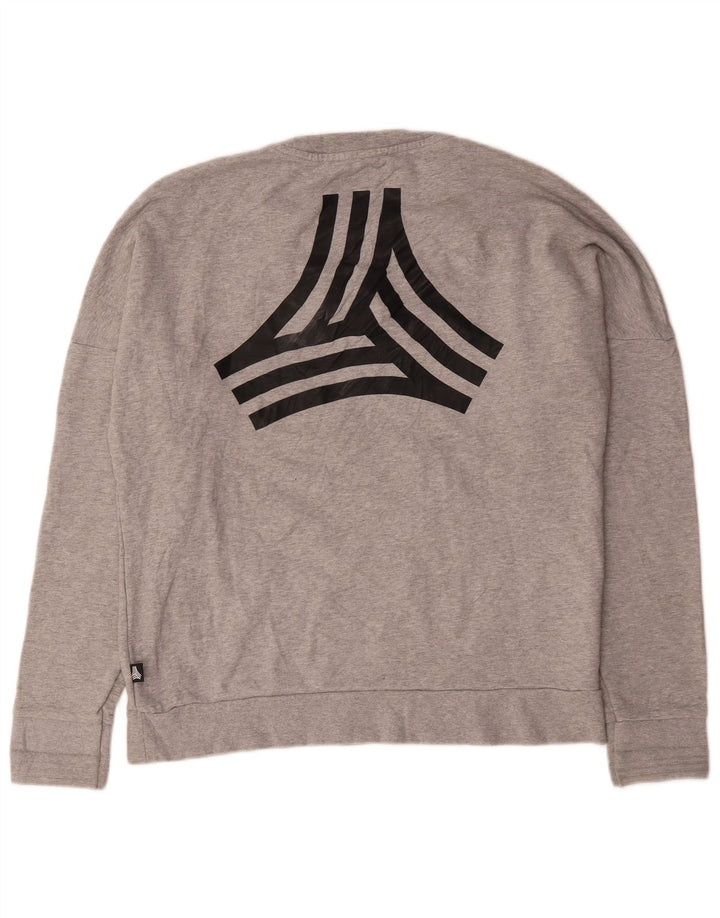 Adidas grafisk sweatshirt til mænd, stor grå flækket bomuld