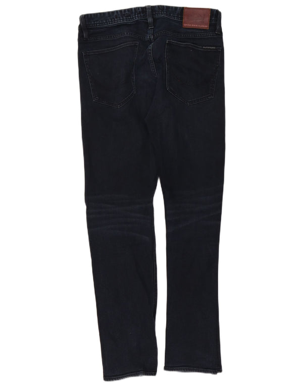 Superdry Distressed Slim Fit Jeans til mænd W32 L32 sort bomuld