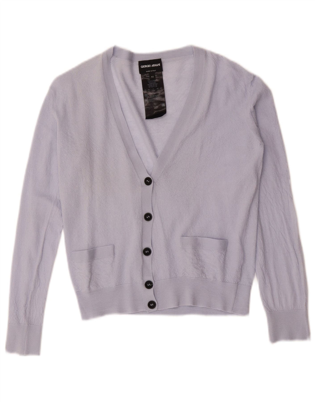 Giorgio Armani Dame Crop Cardigan Sweater IT 42 Medium Lilla Uld
