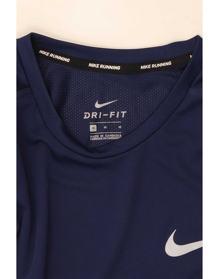 Nike Herre Dri Fit T-shirt Top Medium Marineblå
