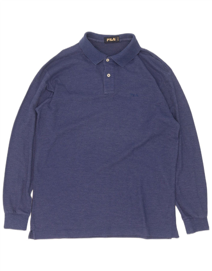 Fila Langærmet Polo Shirt til mænd IT 50 Medium Blue Bomuld