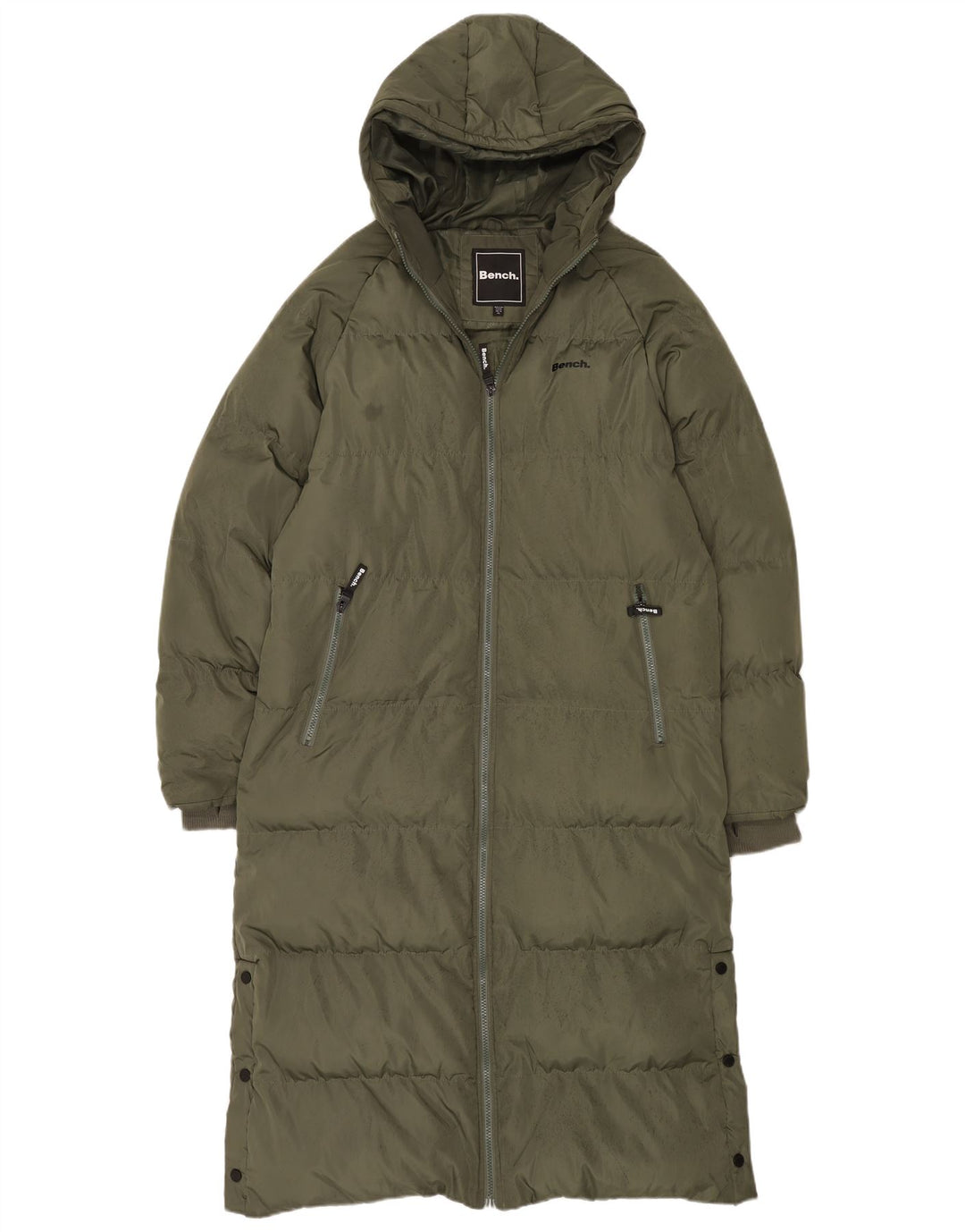 Bænk Dame Hætte Oversized Polstret Frakke UK 16 Stor Khaki Polyester