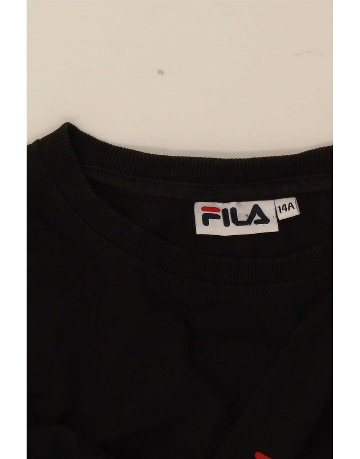 Fila Boys T-Shirt Top 13-14 År Sort Stribet