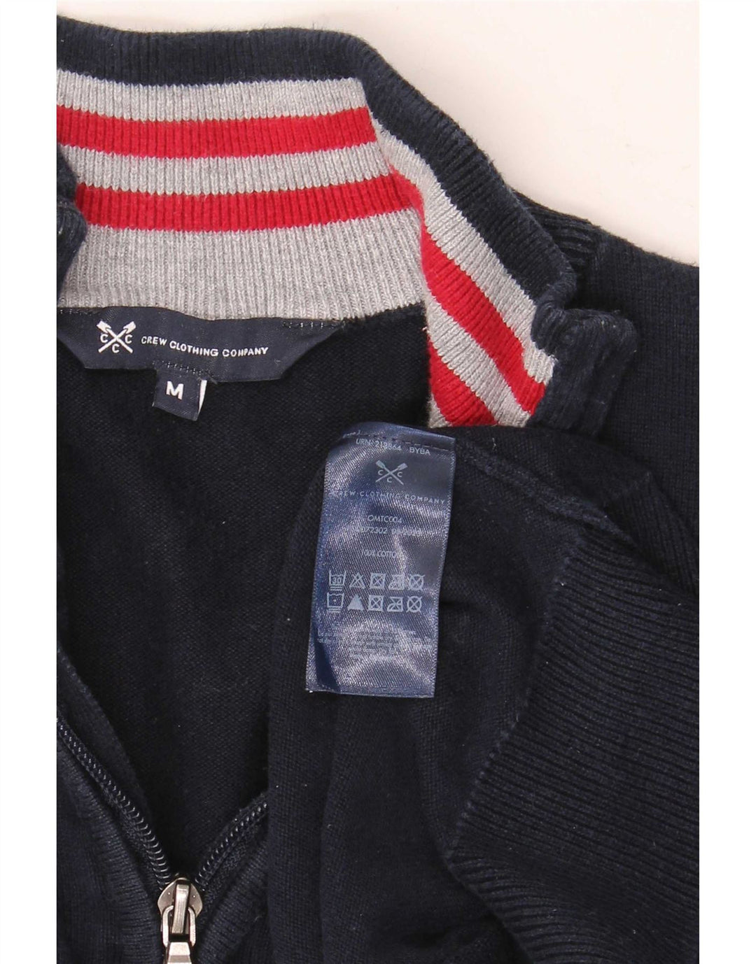 Besætningstøj Herre Zip Neck Jumper Sweater Medium Navyblå Bomuld