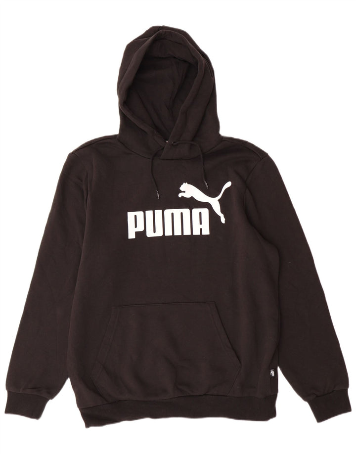PUMA Grafisk hættetrøje til mænd mellem sort bomuld