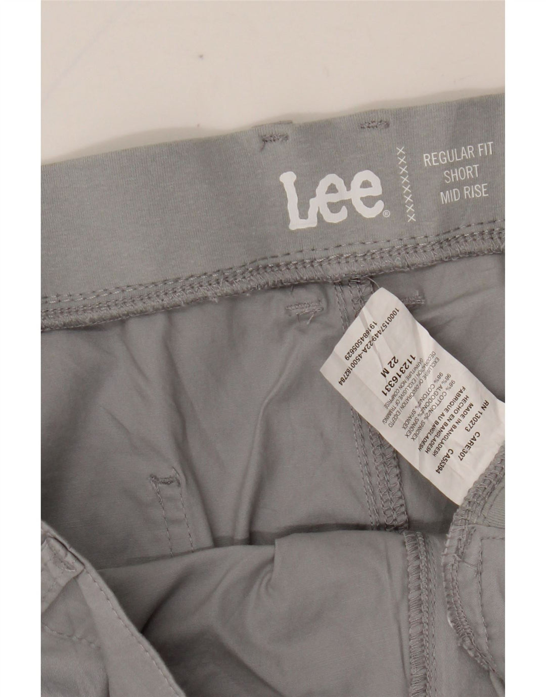 LEE Womens Regular Fit Mid Rise Cargo Shorts US 22 3XL W42 Grå Bomuld