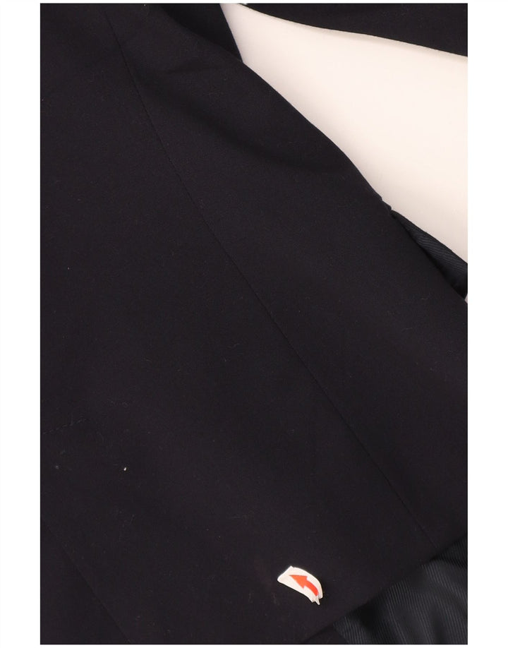 Zara Dame 1 Knap Blazer Jacket UK 12 Medium Navy Blue Polyester