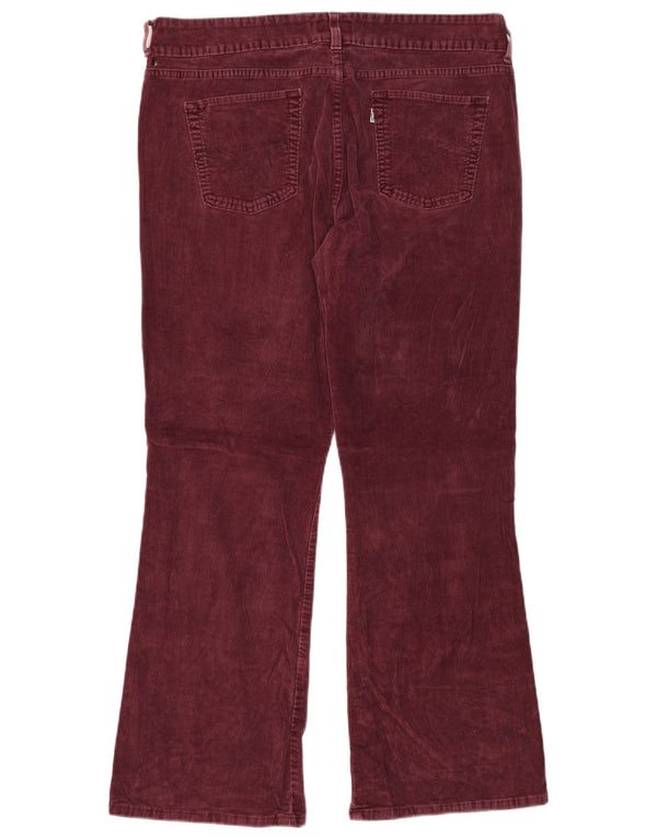 LEVI'S Womens Bootcut Corduroy Trousers US 16 2XL W36 L30 Burgundy Cotton