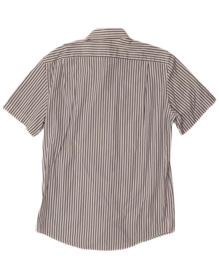 Lacoste Herre Kortærmet Regular Fit Skjorte Størrelse 42 Stor hvid nålestribe