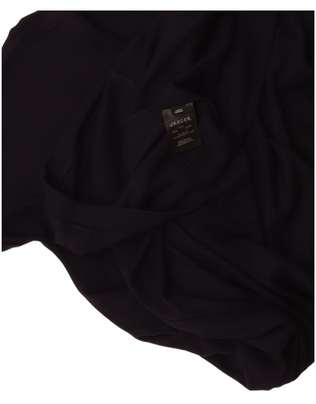 Jaeger Dame Langærmet Basic Kjole UK 16 Large Navy Blue Viscose