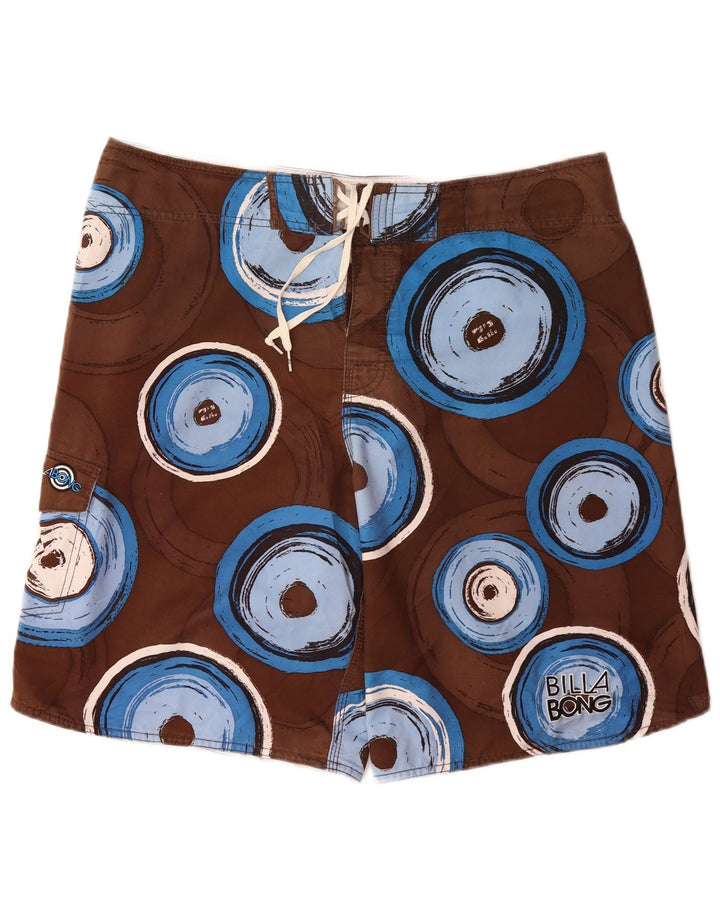 BILLABONG Mens Swimming Shorts XL  Brown Geometric
