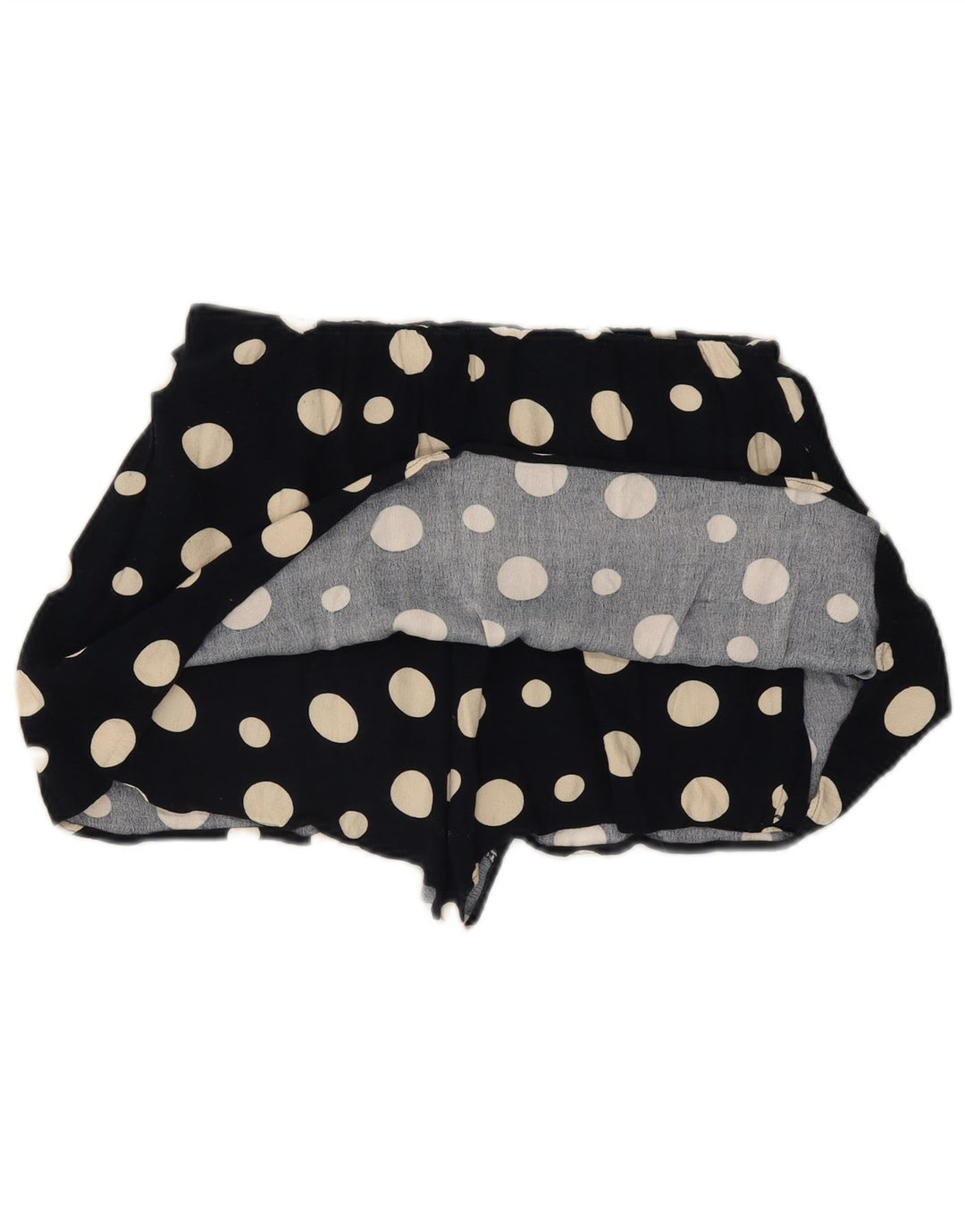 Zara Dame Casual Shorts Large W32 Sort Polka Dot Viscose
