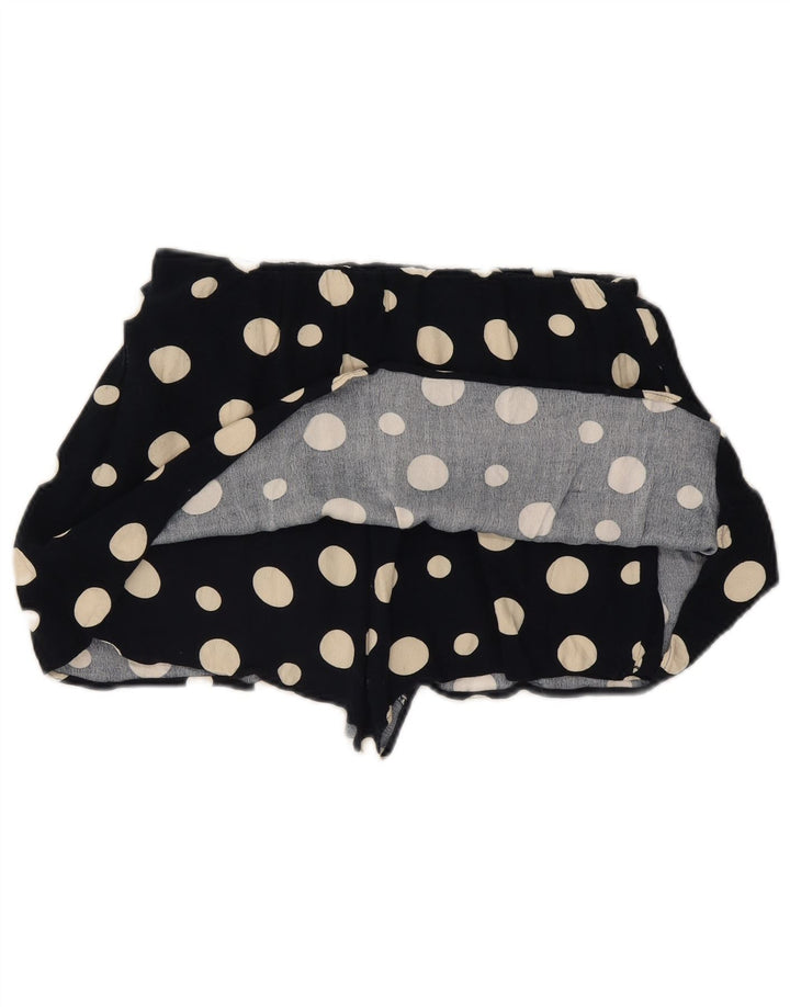 Zara Dame Casual Shorts Large W32 Sort Polka Dot Viscose