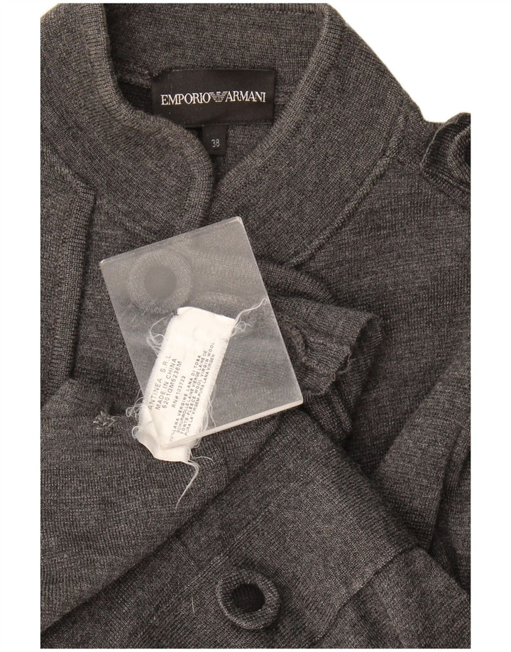 Armani Dame Dobbeltradet Cardigan Sweater IT 38 XS Grå Uld