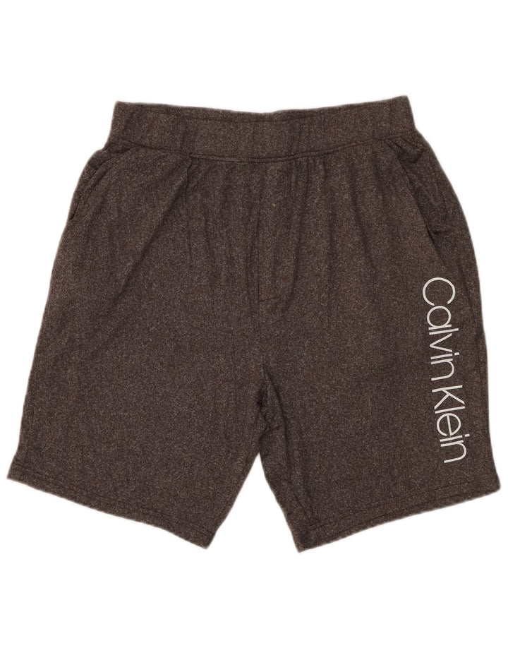 CALVIN KLEIN Herre grafiske sportsshorts mellemgrå polyester