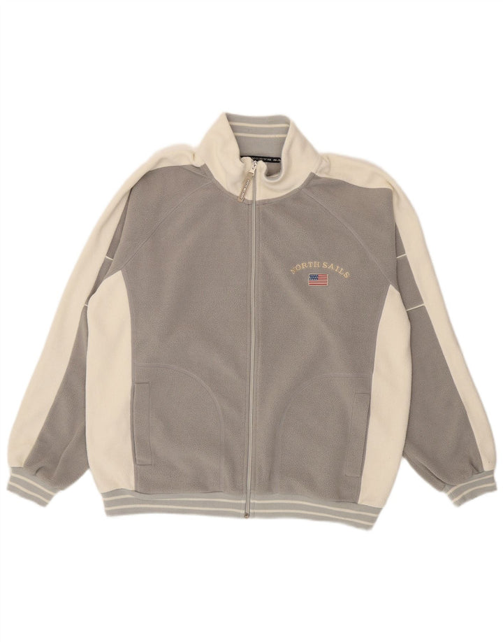 North Sails Herre Fleecejakke UK 40 Large Grå Colourblock Polyester
