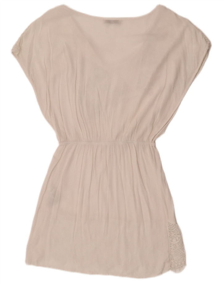 Oasis Dame A-Line Kjole UK 10 Small White Viscose