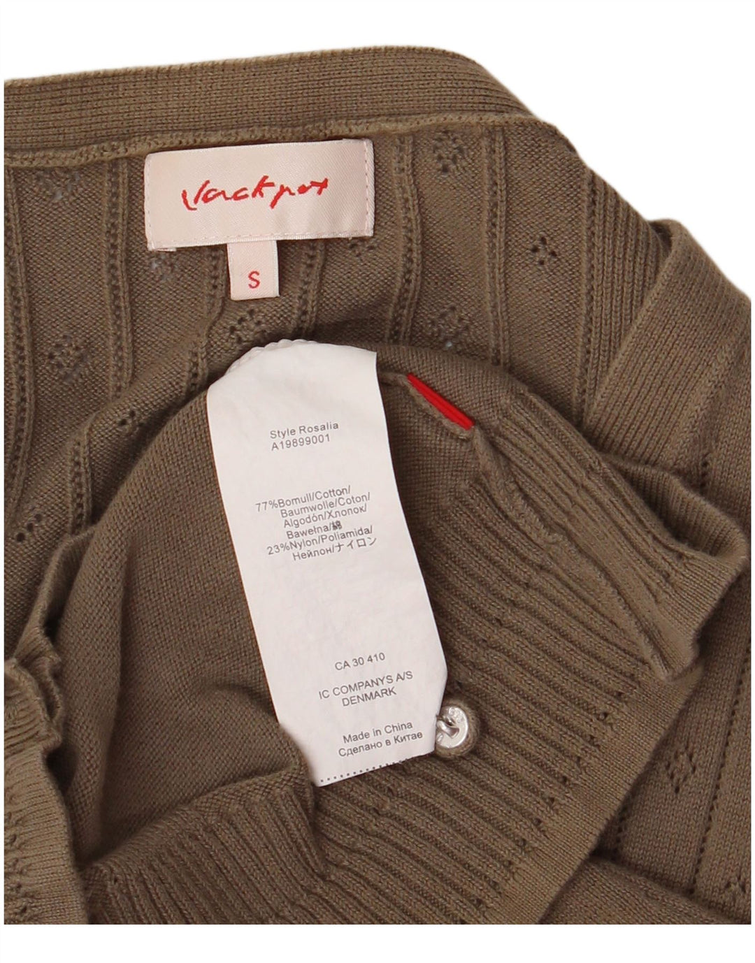 Vintage dame cardigan sweater UK 10 Lille brun bomuld