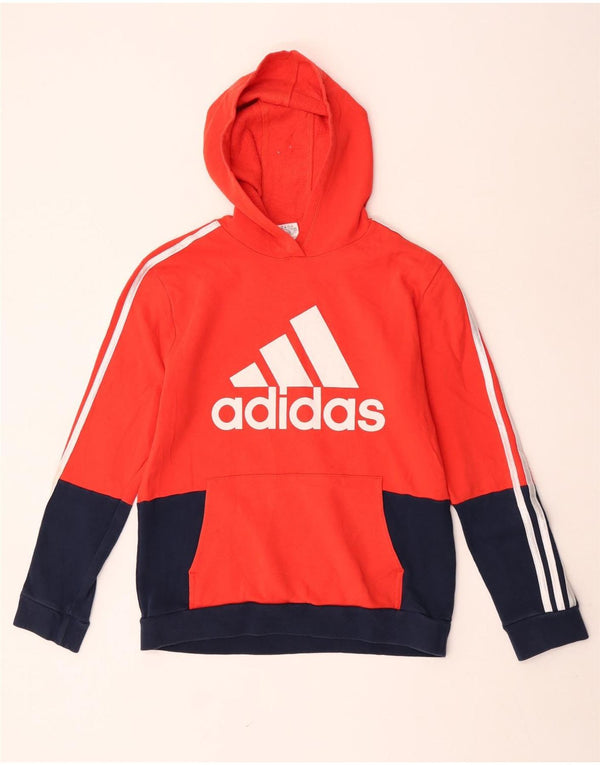 Adidas Grafisk hættetrøje til drenge 15-16 år XL Rød Colourblock Bomuld
