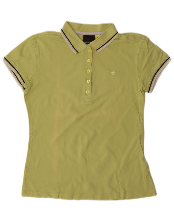 Diadora Dame Polo Shirt UK 12 Medium Green Bomuld