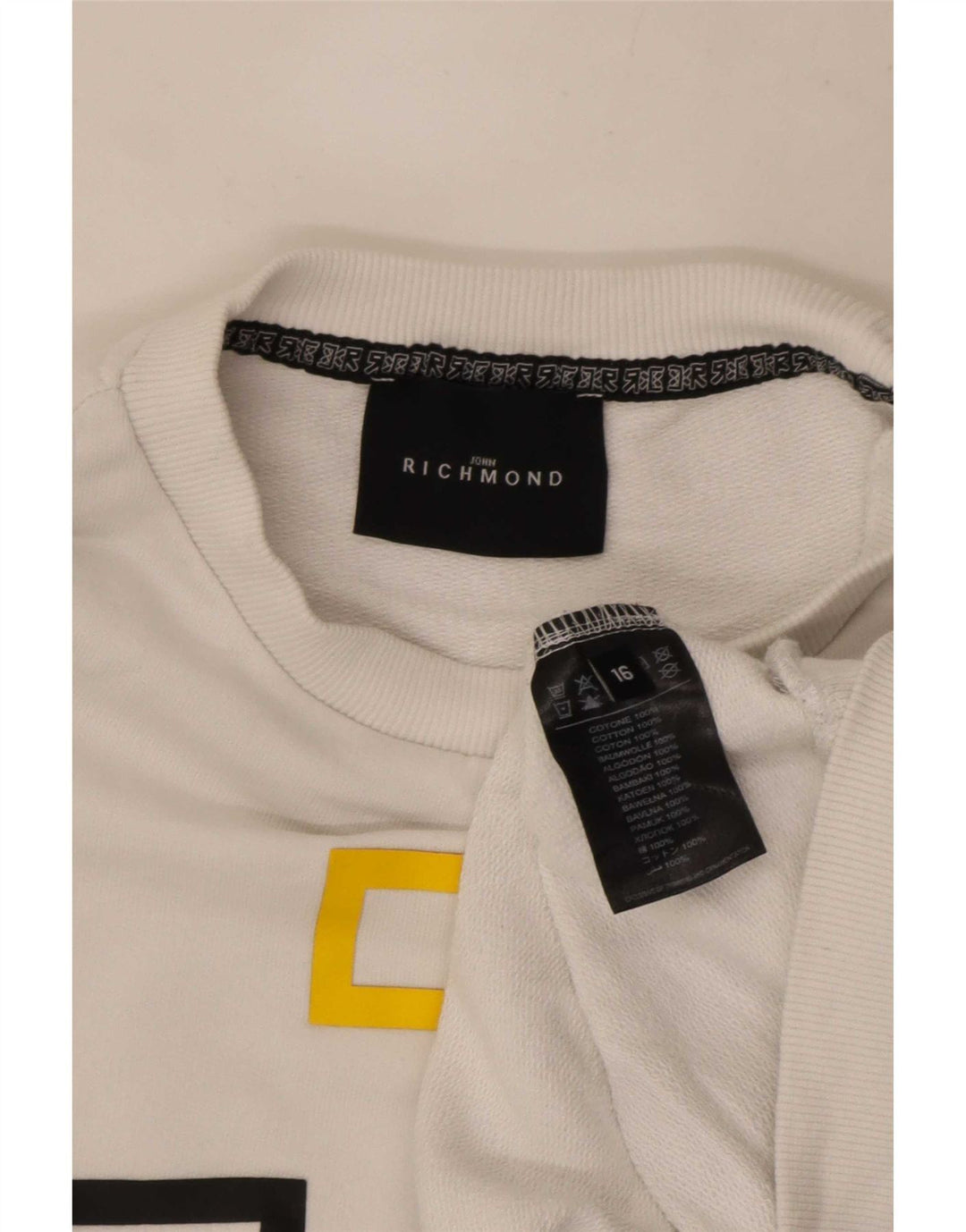 Richmond Boys Grafisk Sweatshirt Jumper 15-16 år Hvid Bomuld