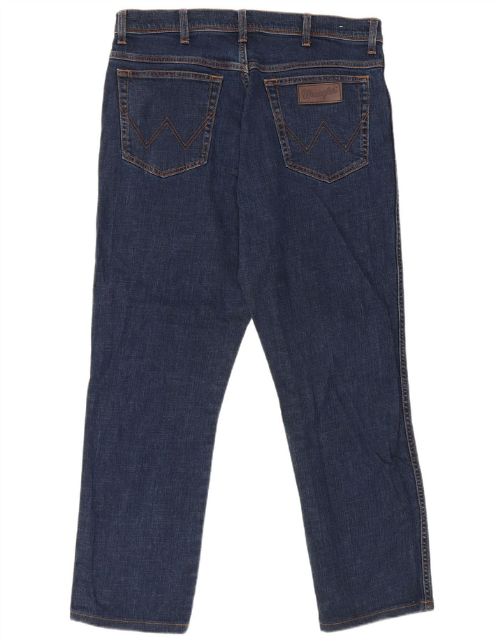 Wrangler Dame Texas Slim Jeans W36 L28 Marineblå Bomuld