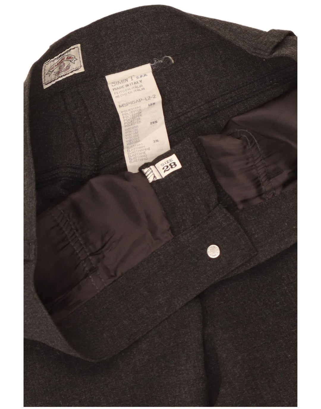 ARMANI koniske afslappede bukser til kvinder W28 L28 Grå polyester