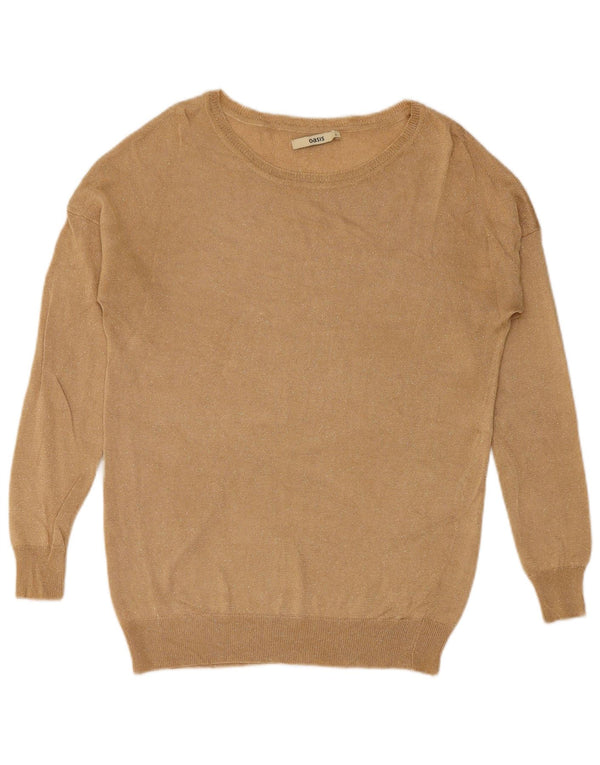 Oasis Womens Oversized Boat Neck Jumper Sweater UK 10 Small Gold Viscose