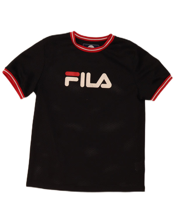 FILA Drenge Grafisk T-Shirt Top 13-14 År Sort Polyester