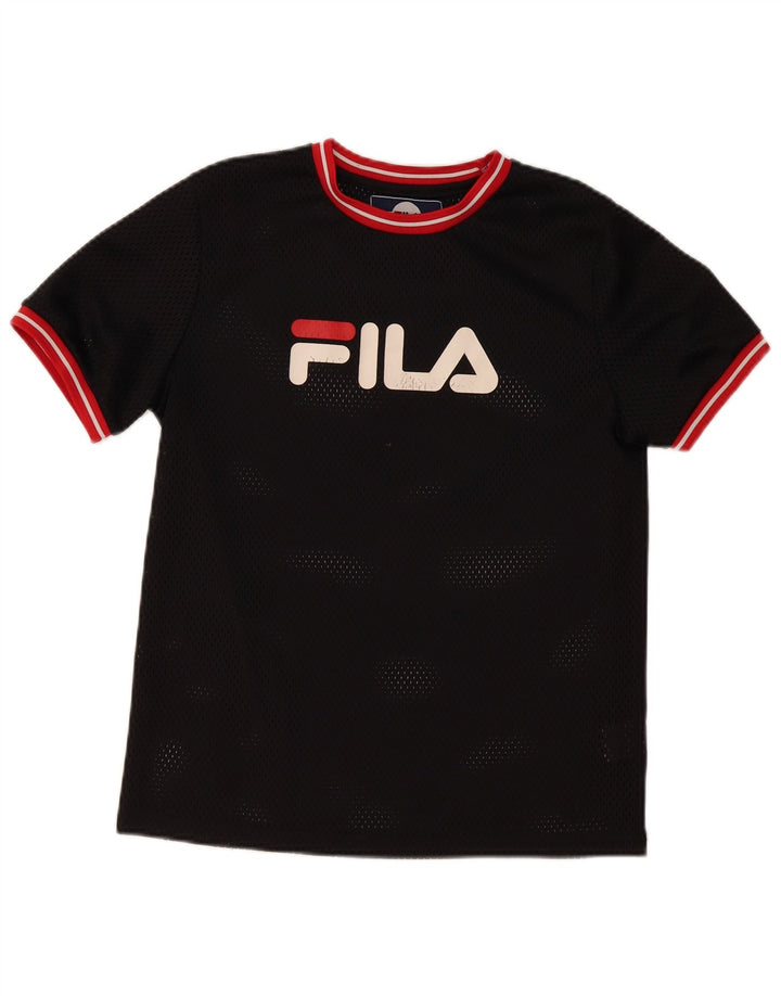 FILA Drenge Grafisk T-Shirt Top 13-14 År Sort Polyester