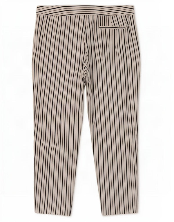Marks & Spencer Dame Cropped Trousers UK 16 Large W34 L25 Hvidstribet