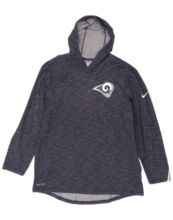 Nike Herre Los Angeles Rams Hættetop Langærmet Large Navy Blue Flecked