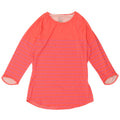 NIKE Dame Dri Fit Top 3/4 ærmer UK 10 Small Pink Stribet Polyester