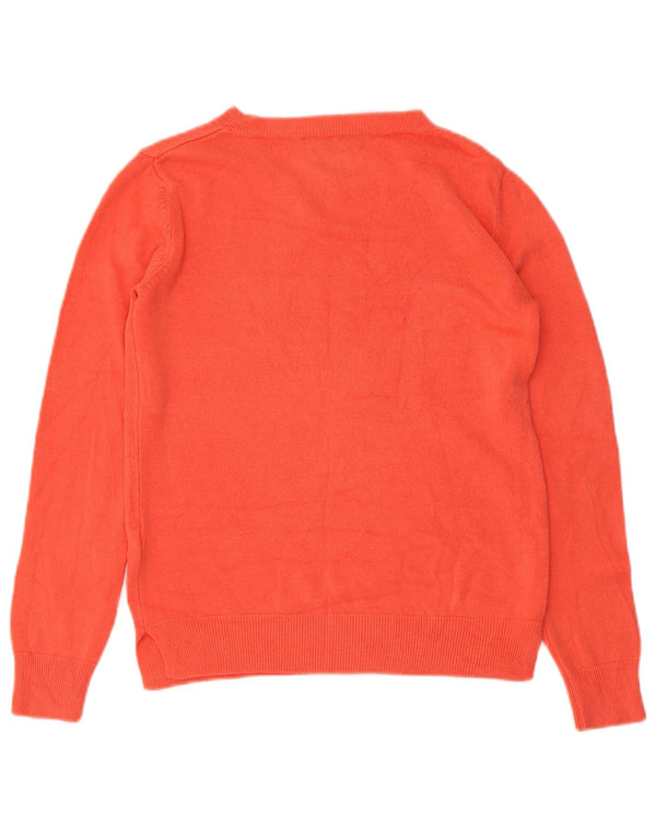 Marks & Spencer Dame Boat Neck Jumper Sweater UK 8 Small Orange Acryl