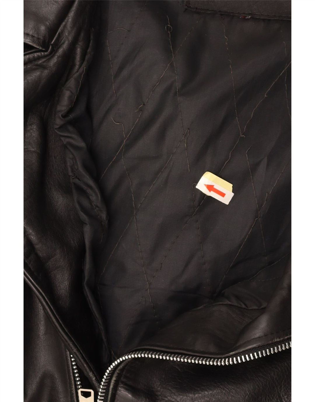 VINTAGE Herre Læder Biker Jacket UK 36 Lille Sort