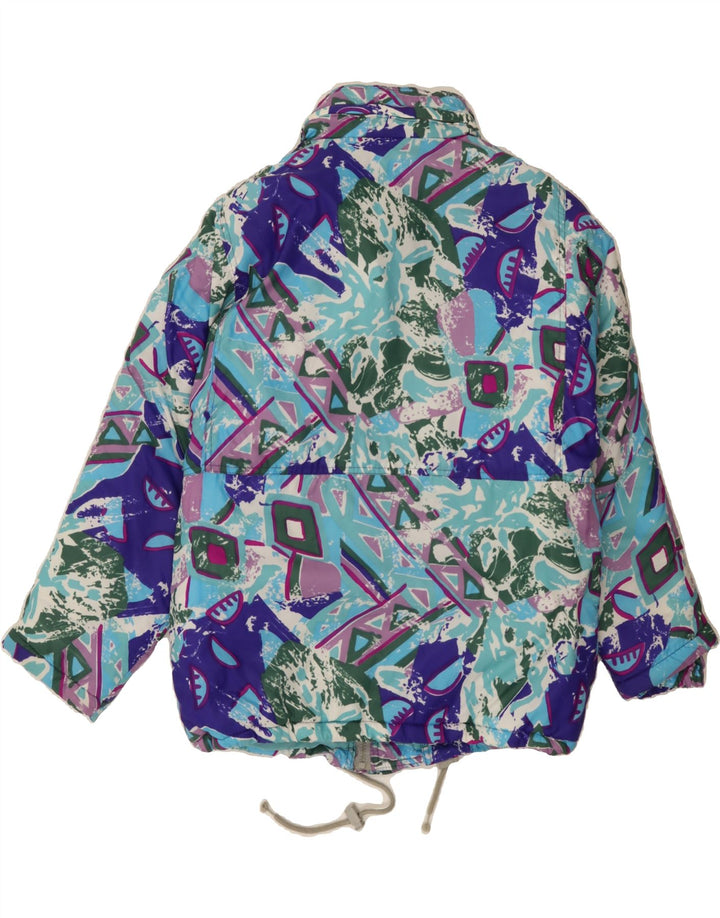 BRUGI Girls Abstract Pattern Windbreaker Jacket 15-16 Years Blue Geometric Vintage Brugi and Second-Hand Brugi from Messina Hembry 