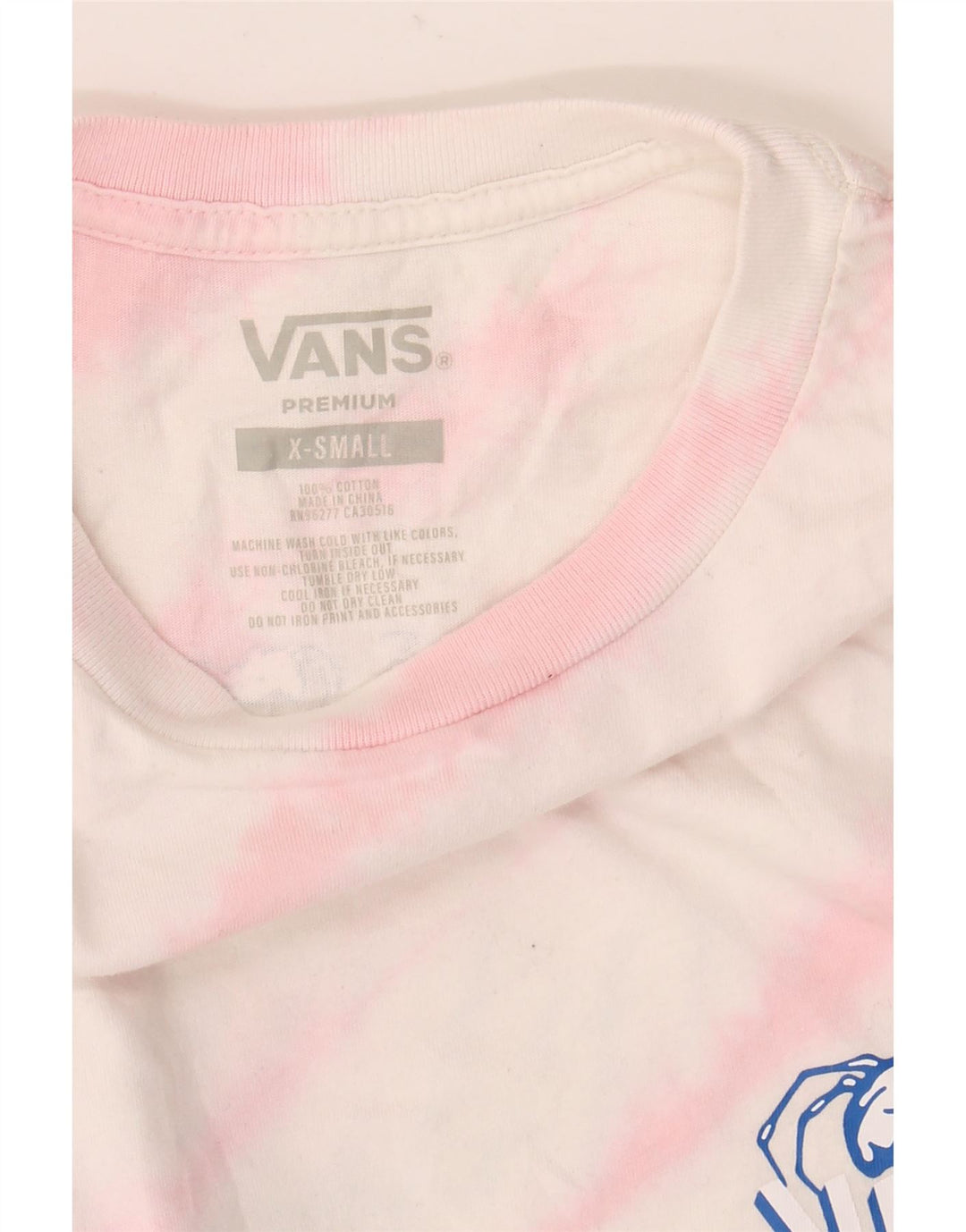 Vans Herre Premium Top Langærmet XS Hvid Tie Dye Bomuld