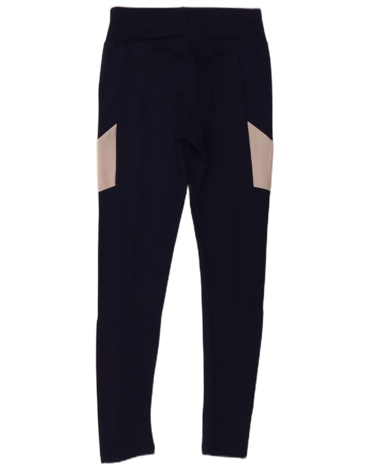 Puma Womens Leggings UK 10 Small Navy Blue Colourblock Polyester
