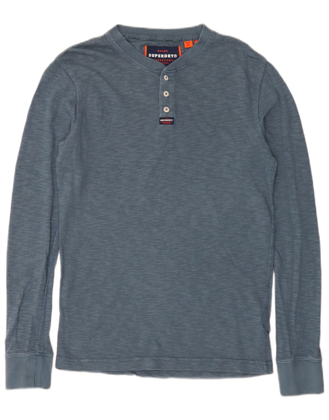 Superdry Herre Top Langærmet Medium Blå Flecked Bomuld