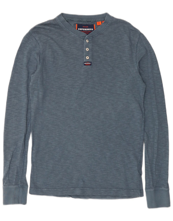 Superdry Herre Top Langærmet Medium Blå Flecked Bomuld
